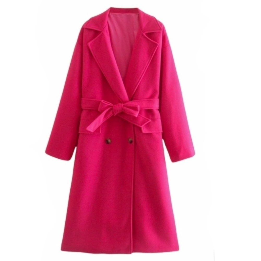 Hot Pink Double Breasted Coat NWT